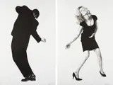 Robert Longo, Raphael; and Barbara, from Men in the Cities, 1998, The complete set of two lithographs, on Rives BFK paper, the full sheet,