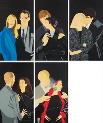 Alex Katz, Pas de Deux, 1993/94, The complete set of five screenprints in colors, on Arches paper, the full sheets,
