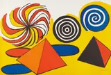 Alexander Calder, Untitled (Pinwheels and Pyramids), circa 1970, Lithograph in colors, on wove paper, the full sheet,