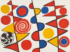 Pennants by Alexander Calder, 1965, Lithograph in colors, on wove paper, the full sheet,, sold Apr 2016