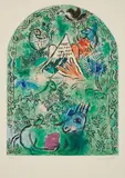 Marc Chagall, The Tribe of Issachar, from Twelve Maquettes of Stained Glass Windows for Jerusalem by Charles Sorlier, 1964, Lithograph in colors, on Arches paper, with full margins,