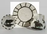 Picador by Pablo Picasso, 1953, White earthenware plate in green, with brushed glaze,, sold Apr 2016