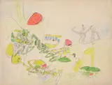 Roberto Matta, Composizione (7 Luglio), circa 1964-5, Pastel in colors, on wove paper, the full sheet, mounted to canvas on stretcher,