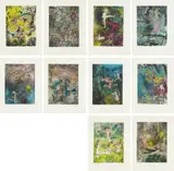 Roberto Matta, Centre Noeuds, 1974, The complete set of 10 etchings in colors, on Japanese nacré paper, with full margins,