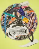Frank Stella, Whale as a dish, from the Waves series, 1989, Screenprint, lithograph and linocut in colors with hand-coloring and collage, on heavy card paper, the full sheet,