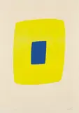 Yellow with Dark Blue (Jaune avec Bleu Foncé), from the Suite of Twenty-Seven Color Lithographs by Ellsworth Kelly, 1964-65, Lithograph in colors, on Rives BFK paper, with full margins,, sold Apr 2016