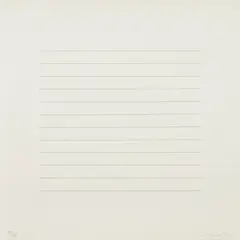 15A by Agnes Martin, 1973, Screenprint in gray, on Japanese rag paper, with full margins,, sold Apr 2016