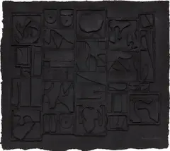 Nightscape by Louise Nevelson, 1975, Cast paper relief print, on wove paper, the full sheet,, sold Apr 2016