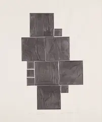 Sky Garden by Louise Nevelson, 1971, Lead intaglio collage, on Fabriano paper, with full margins,, sold Apr 2016