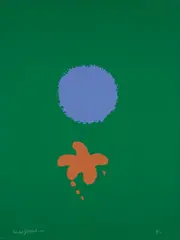 Green Ground, Blue Disk by Adolph Gottlieb, 1966, Screenprint in colors, on wove paper, the full sheet,, sold Apr 2016