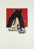 The Basque Suite: Untitled by Robert Motherwell, 1971, Screenprint in colors with embossing, on J.B. Green paper, with full margins,, sold Apr 2016