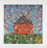 Jennifer Bartlett, House: Dots, Hatches, 1999, Screenprint in colors, on wove paper, with full margins,