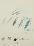 Cy Twombly, Castanea Sativa, from Natural History Part II Some Trees of Italy, 1975-76, Lithograph and collotype in colors, on Fabriano Bütten paper, the full sheet,