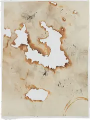 EninKa No. 11 by John Cage, 1986, Monotype with branding, on Chine collé to smoked gampi paper, the full sheet, offered Apr 2016