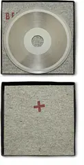 Sun Disc by Joseph Beuys, 1973, Record matrix (nickel-plated copper) with die-cut hole, felt pads stamped with brown paint, in box,, sold Apr 2016