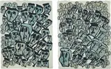 Donald Baechler, Crowds: two prints