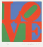 Robert Indiana, The Book of Love: one plate, 1996, Screenprint in colors, on A.N.W. Crestwood Museum Edition paper, with full margins, with colophon and accompanying poem Wherefore the Punctuation of the Heart ,