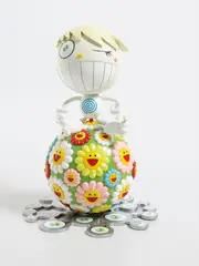 Oval (Peter Norton Christmas Project 2000) by Takashi Murakami, 2000, Polychrome plastic multiple containing a mini CD,, offered Apr 2016