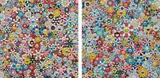 The Future Will be Full of Smile! For Sure!; and Flowers with Smiley Faces by Takashi Murakami, 2012; and 2013, Two offset lithographs in colors, on smooth wove paper, the full sheets,, sold Apr 2016