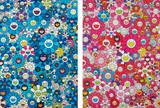 An Homage to IKB 1957 D; and An Homage to Monopink 1960 D by Takashi Murakami, 2012, Two offset lithographs in colors, on smooth wove paper, the full sheets,, sold Apr 2016