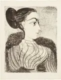 Femme au chignon (Woman with Chignon) by Pablo Picasso, 1957, Lithograph, on Arches paper, with full margins, sold Oct 2016