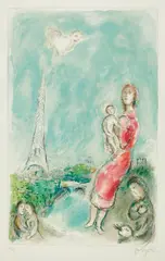 Maternité rouge (Red Maternity) by Marc Chagall, 1980, Lithograph in colors, on Arches paper, with full margins, sold Oct 2016