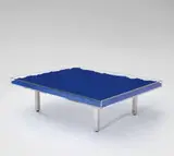 Yves Klein, Table Bleue, 1961, IKB pigment, glass, Plexiglas and chrome-plated metal