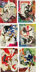 Waves II: six prints by Frank Stella, 1985-1989, Six screenprints with lithograph and linocut in colors with hand-coloring, marbling and collage, on T.H. Saunders paper,, sold Oct 2016