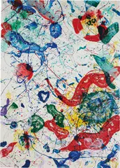 Untitled by Sam Francis, 1986, Screenprint in colors, on Inveresk Exeter paper, the full sheet, sold Oct 2016