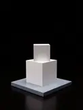 Sol LeWitt, Cube on a Cube, 2005, Sculpture comprised of shaped solid slabs of syntactic polyurethane and painted in lacquer