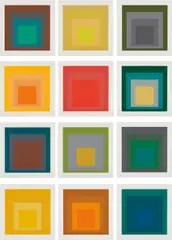 SP by Josef Albers, 1967, Original-Kartonmappe mit 12 Farbserigraphien, jeweils auf Schöllers-Hammer-Karton, sold Oct 2016