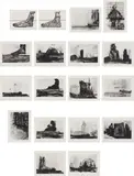 Huma Bhabha, Reconstructions, 2007, The complete set of 18 prints, including 16 photogravures and 2 woodblock prints, on Hahnemühle and Tosa Hanga paper respectively, the full sheet and with full margins, the sheets loose (as issued), all contained in the original linen-covered portfolio box with embossed text in green on the front