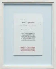 Robert Gober, Untitled, 2011, Potato print in red and black, on Borden and Riley Bond paper, with full margins, in the frame specified by the artist