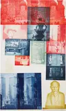 Robert Rauschenberg, Soviet American Array #1, 1988-89, Etching in colors with collage, on Saunders and Oriental rice paper, the full sheet
