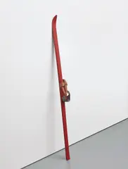 Red Friar (Sci Ribelle) by Salvatore Scarpitta, 1990, Painted fiberglass ski, wood, leather, and galvanized metal, offered Oct 2016