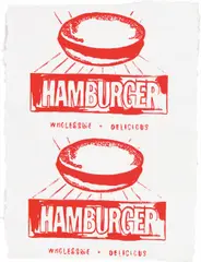 Andy Warhol, Hamburger (Double), 1986, Screenprint in red, on HMP paper, the full sheet