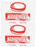 Andy Warhol, Hamburger (Double), 1986, Screenprint in red, on HMP paper, the full sheet