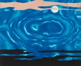 Roy Lichtenstein, Moonscape, from 11 Pop Artists, Volume I, 1965, Screenprint in colors, on blue Rowlux, the full sheet