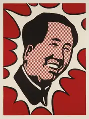 Mao by Roy Lichtenstein, 1971, Lithograph in colors, on Arches paper, with full margins, accompanied by the deluxe hard-cover book The Adventures of Ma, sold Oct 2016