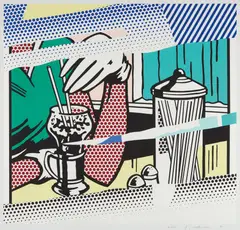 Roy Lichtenstein, Reflections on Soda Fountain, from The Reflection Series, 1991, Screenprint in colors, on Rives BFK paper, with full margins