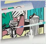 Roy Lichtenstein, Reflections on Soda Fountain, from The Reflection Series, 1991, Screenprint in colors, on Rives BFK paper, with full margins