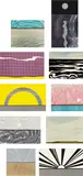 Roy Lichtenstein, Ten Landscapes, 1967, The complete set of 10 screenprints with photo-collage in colors, on various wove papers and materials, mounted to composition board (as issued), with full margins, with title page, the sheets loose and contained in the original blue cloth bound portfolio