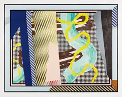 Reflections on Brushstrokes, from the Reflection Series by Roy Lichtenstein, 1990, Lithograph, screenprint and woodcut in colors with collage and embossing, on Somerset paper, with full margins, sold Oct 2016