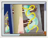 Roy Lichtenstein, Reflections on Brushstrokes, from the Reflection Series, 1990, Lithograph, screenprint and woodcut in colors with collage and embossing, on Somerset paper, with full margins