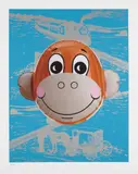 Jeff Koons, Monkey Train (Blue), 2007, Screenprint and inkjet print in colors, on Somerset paper, with full margins