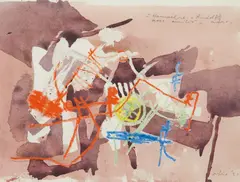 Afro Basaldella, Untitled, 1955, Watercolor, graphite and oil pastel, on wove paper