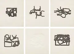 Mas Allá (Beyond) by Eduardo Chillida, 1973, The complete set of 16 woodcuts (3 embossed without ink), on handmade paper, with full margins, all contained in the ori, sold Oct 2016