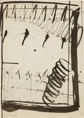 Black and White by K.R.H. Sonderborg, 1965, Ink drawing, on wove paper, sold Oct 2016
