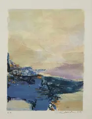 Untitled by Zao Wou-ki, 1990, Lithograph in colors, on Arches paper (folded), with full margins, sold Oct 2016