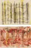Dorothy Dehner, Untitled (black/yellow); and Untitled (red/black)